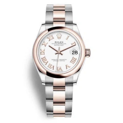 Rolex Datejust 31 White Dial Automatic Ladies Steel And 18kt Everose Gold Oyster Watch 278241wro