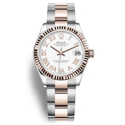 Rolex Datejust 31 White Dial Automatic Ladies Steel And 18kt Everose Gold Oyster Watch 278271wro In Neutral