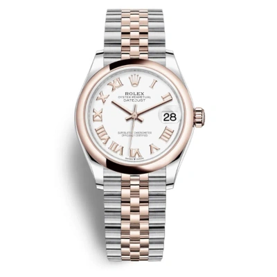 Rolex Datejust 31 White Dial Automatic Steel And 18kt Everose Gold Jubilee Watch 278241wrj In Metallic