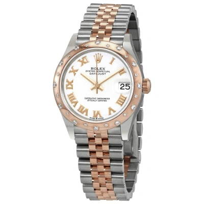 Rolex Datejust 31 White Dial Ladies Steel And 18kt Everose Gold Jubilee Watch 278341wrj In Gray