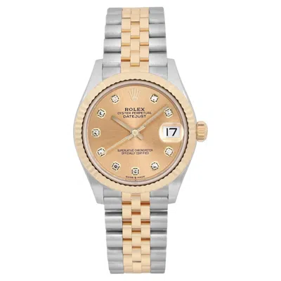 Pre-owned Rolex Datejust 31mm Diamond Champagne Dial Ladies Jubilee Watch 278273 In Multi