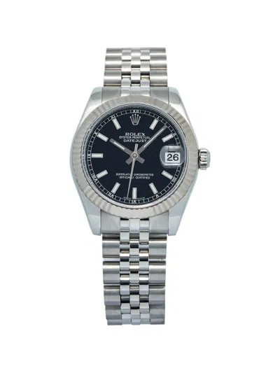 Pre-owned Rolex Datejust 31mm Watch In Black