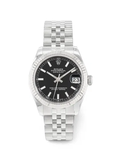 Pre-owned Rolex Datejust 31mm Watch In Black