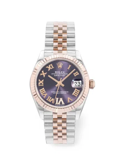 Pre-owned Rolex Datejust 31mm Watch In Purple