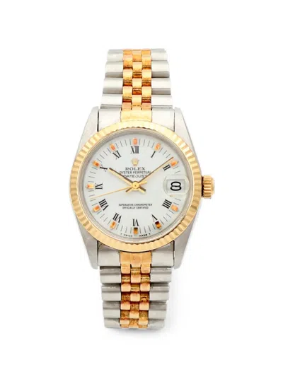 Pre-owned Rolex Datejust 31mm Watch In White