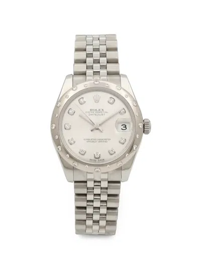 Pre-owned Rolex Datejust 31mm Watch In White