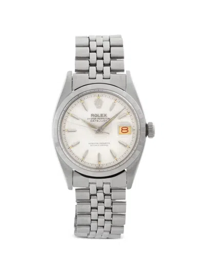 Pre-owned Rolex Datejust 34mm Watch In White