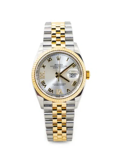 Pre-owned Rolex Datejust 35mm Watch In Silver