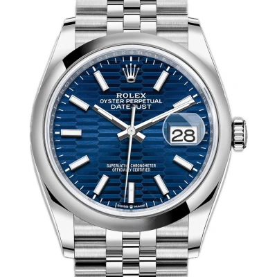 Rolex Datejust 36 Automatic Blue Dial Ladies Watch 126200blfsj In Metallic