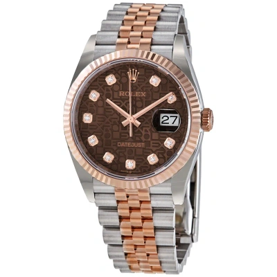 Rolex Datejust 36 Automatic Chocolate Jubilee Diamond Dial Men's Oyster Watch 126231chjdj In Multi