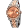 ROLEX ROLEX DATEJUST 36 AUTOMATIC PINK DIAMOND DIAL LADIES STEEL AND 18K EVEROSE GOLD JUBILEE WATCH 126281