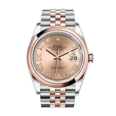 Rolex Datejust 36 Automatic Pink Diamond Dial Men's Steel And 18k Everose Gold Jubilee Watch 126201p