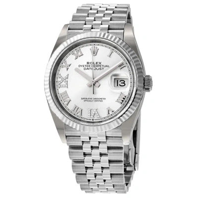 Rolex Datejust 36 Automatic Silver Diamond Dial Ladies Jubilee Watch 126234srdj In Metallic