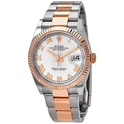 Rolex Datejust 36 Automatic White Dial Men's Steel And 18kt Everose Gold Oyster Men's Watch 126231wr In Neutral