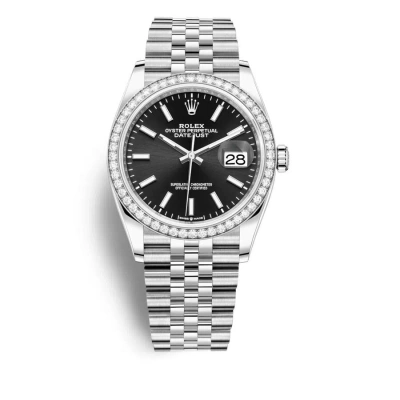 Rolex Datejust 36 Black Dial Automatic Unisex Jubilee Watch 126284bksj