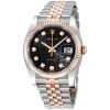 ROLEX ROLEX DATEJUST 36 BLACK DIAL STAINLESS STEEL AND 18K EVEROSE GOLD JUBILEE BRACELET AUTOMATIC MEN'S W