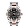 ROLEX ROLEX DATEJUST 36 BLACK DIAMOND DIAL AUTOMATIC MEN'S STEEL AND 18K EVEROSE GOLD OYSTER WATCH 126281B