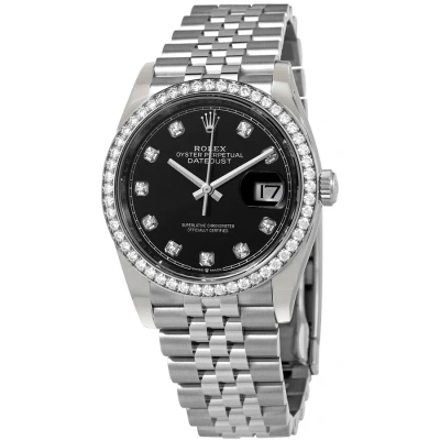 Rolex Datejust 36 Black Diamond Dial Automatic Unisex Jubilee Watch 126284bkdj