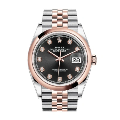 Rolex Datejust 36 Black Diamond Dial Men's Steel And 18k Everose Gold Jubilee Watch 126201bkdj