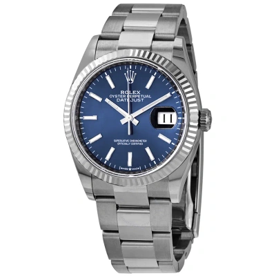 Rolex Datejust 36 Blue Dial Automatic Oyster Ladies Watch 126234blso In Metallic