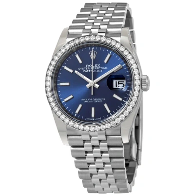 Rolex Datejust 36 Blue Dial Automatic Unisex Jubilee Watch 126284blsj In Metallic