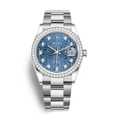 Rolex Datejust 36 Blue Jubilee Diamond Dial Automatic Unisex Oyster Watch 126284bljdo