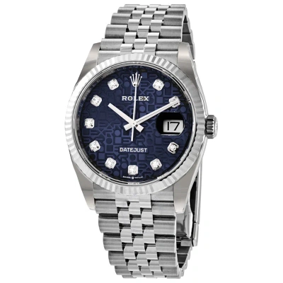 Rolex Datejust 36 Blue Jubilee Diamond Dial Ladies Watch 126234bljdj In Neutral
