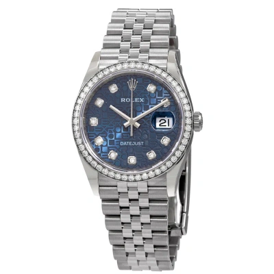 Rolex Datejust 36 Blue Jubilee Diamond Diall Automatic Unisex Watch 126284bljdj In White