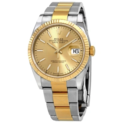 Rolex Datejust 36 Champagne Dial Men's Stainless Steel And 18kt Yellow Gold Oyster Watch 126233cso
