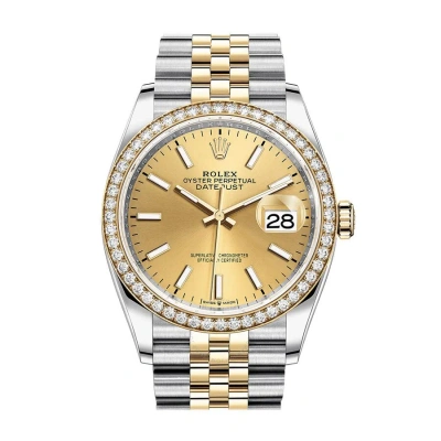 Rolex Datejust 36 Champagne Dial Men's Steel And 18kt Yellow Gold Jubilee Watch 126283csj