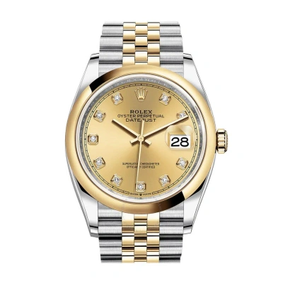 Rolex Datejust 36 Champagne Diamond Dial Men's Steel And 18k Yellow Gold Jubilee Watch 126203cdj In Champagne / Gold / Yellow