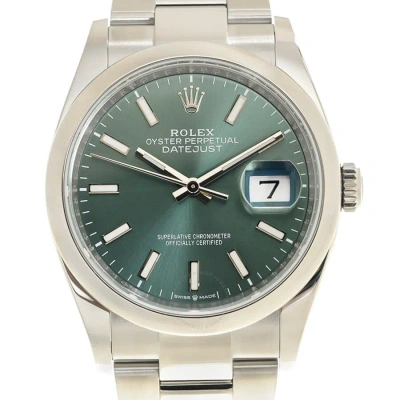Rolex Datejust 36 Mint Green Dial Automatic Men's Stainless Steel Oyster Watch M126200-0024 In Green / Mint