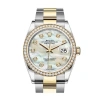 ROLEX ROLEX DATEJUST 36 MOTHER OF PEARL DIAMOND DIAL MEN'S STEEL AND 18KT YELLOW GOLD OYSTER WATCH 126283M