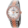 ROLEX ROLEX DATEJUST 36 MOTHER OF PEARL DIAMOND DIAL STEEL AND 18K EVEROSE GOLD JUBILEE WATCH 126281MDO