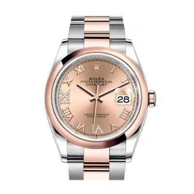 Rolex Datejust 36 Pink Diamond Dial Men's Steel And 18k Everose Gold Oyster Watch 126201pkrdo