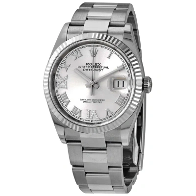 Rolex Datejust 36 Silver Diamond Dial Automatic Ladies Oyster Watch 126234srdo In Gold / Gold Tone / Silver / White