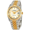 ROLEX ROLEX DATEJUST 36 SILVER DIAMOND DIAL MEN'S STAINLESS STEEL AND 18KT YELLOW GOLD ROLEX JUBILEE WATCH