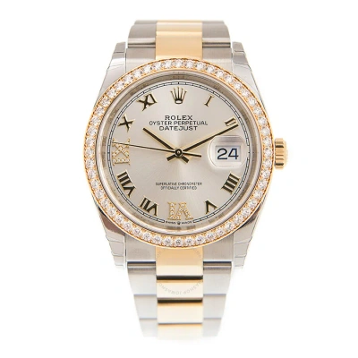 Rolex Datejust 36 Silver Diamond Dial Men's Steel And 18kt Yellow Gold Oyster Watch 126283srdo In Gold / Silver / Yellow