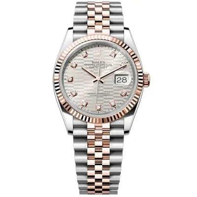 Rolex Datejust 36 Silver Fluted-motif Diamond Automatic Men's Watch M126231-0039 In Metallic
