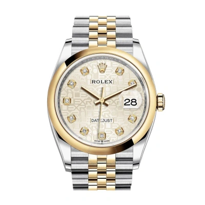 Rolex Datejust 36 Silver Jubilee Dial Automatic Men's Steel And 18k Yellow Gold Jubilee Watch 126203 In Metallic