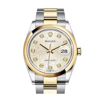 Rolex Datejust 36 Silver Jubilee Dial Automatic Men's Steel And 18k Yellow Gold Oyster Watch 126203s