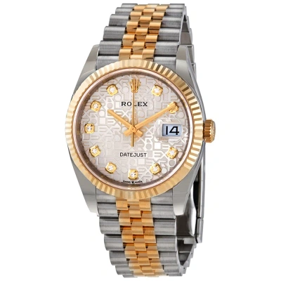 Rolex Datejust 36 Silver Jubilee Diamond Dial Men's Steel And 18kt Yellow Gold Jubilee Watch 126233s