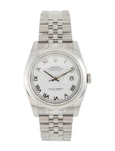 Pre-owned Rolex Datejust 36 Watch, 36mm In Multicolor