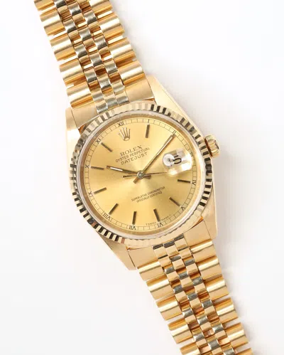 Rolex Datejust 36mm 18k Gold Ref 16238 1991 Watch