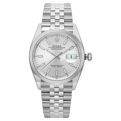 Pre-owned Rolex Datejust 36mm Jubilee Steel Silver Dial Automatic Mens Watch 126200 In Multi