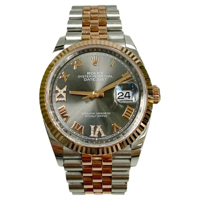 Pre-owned Rolex Datejust 36mm Ref 126231-0023 Everose Gold Oystersteel Complete In Multiple