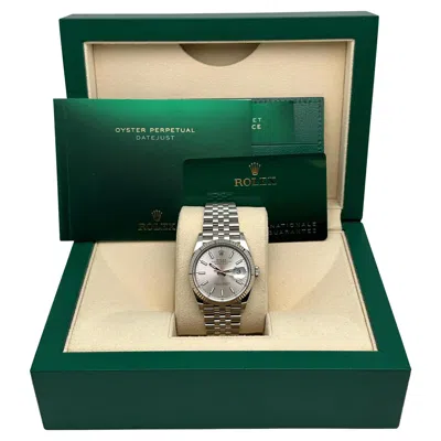 Pre-owned Rolex Datejust 36mm Steel Silver Dial Automatic Mens Watch 126234 In Multi