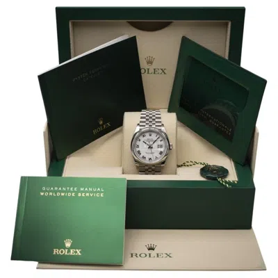Pre-owned Rolex Datejust 36mm Steel With Box And Papers In Multi