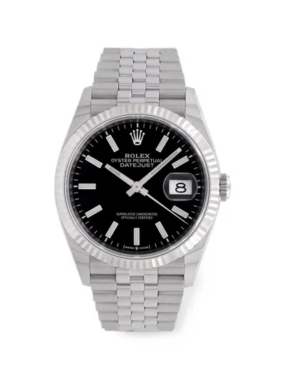 Pre-owned Rolex Datejust 36mm Watch In Black