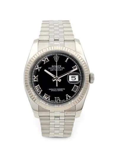 Pre-owned Rolex Datejust 36mm Watch In Black